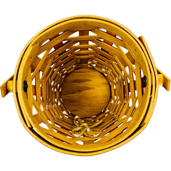 Longaberger PEPPERMINT STRIPE Red Tree Trimming Lid Liner Protector Tie-on Box - Picture 8 of 9